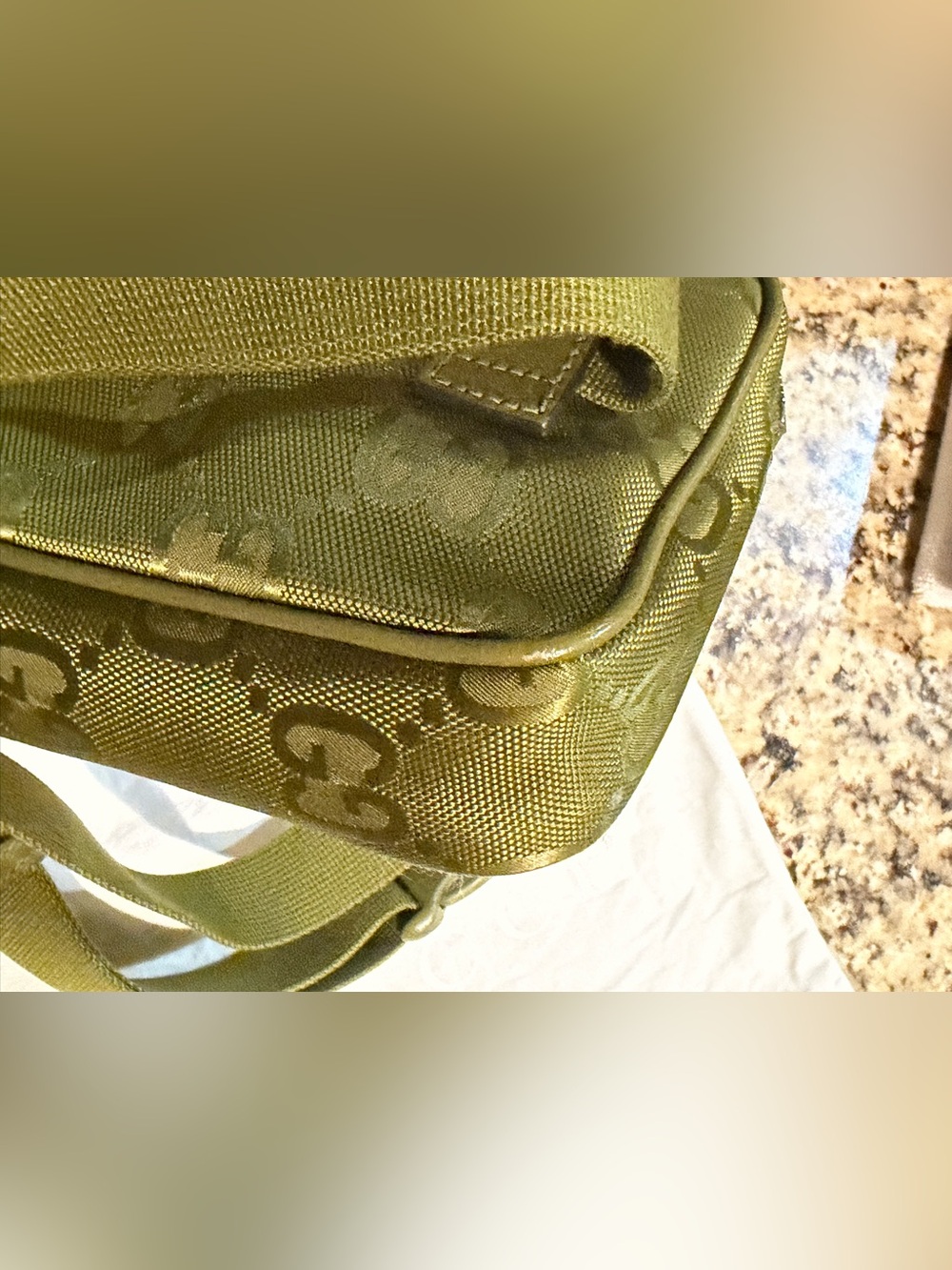 Gucci Olive Green Monogram Belt Bag - Picture 8 of 9